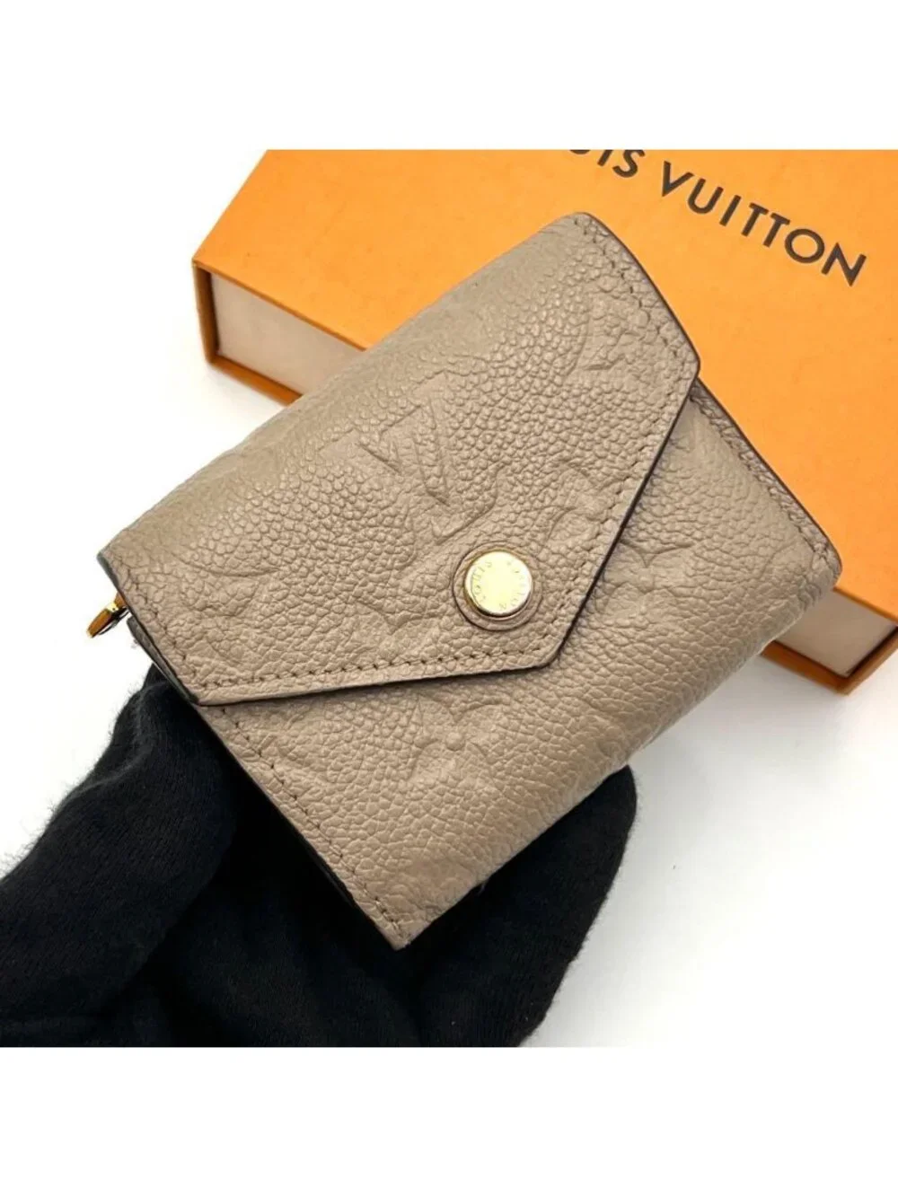 Louis Vuitton Monogram Empreinte Zoe Trifold Wallet Tourterelle